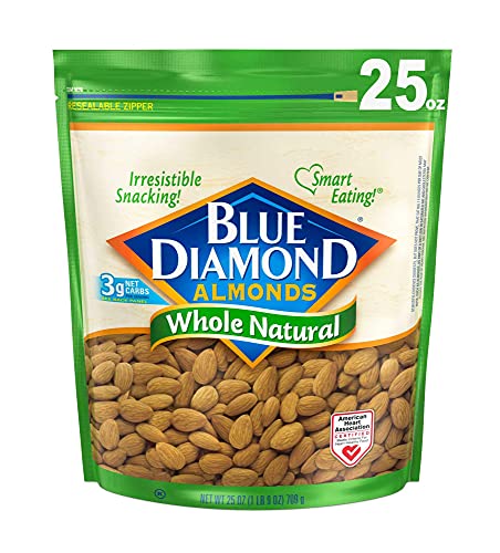 Blue Diamond Almonds Whole Natural Raw Snack Nuts, 25 oz