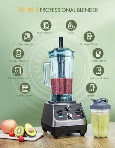 VEWIOR 2200W Blenders for Kitchen, Professional Smoothie Blender with 68oz Tritan Container & 27oz To-Go Cup, Countertop Blender for Smoothies