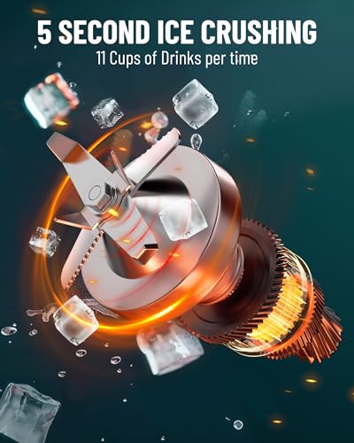 WantJoin Professional Commercial Blender With Shield Quiet Sound Enclosure 2200W Industries Strong and Quiet Professional-Grade Power, Self-Cleaning, Black