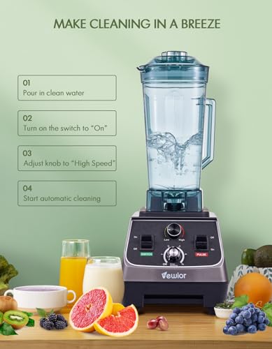 VEWIOR 2200W Blenders for Kitchen, Professional Smoothie Blender with 68oz Tritan Container & 27oz To-Go Cup, Countertop Blender for Smoothies