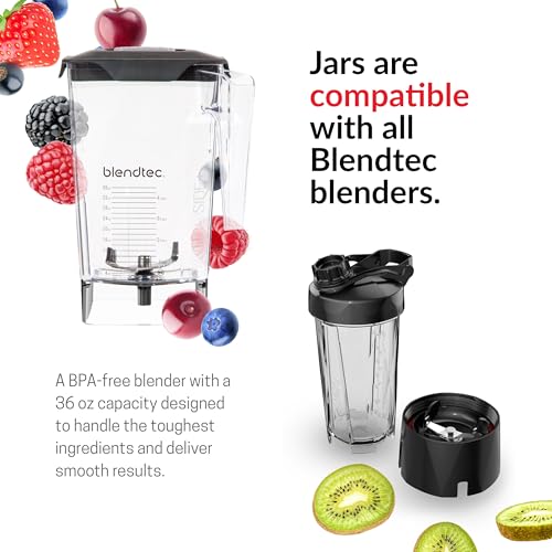 Blendtec Original Designer Series Blender and 90 Oz WildSide+ Jar - Kitchen Blender Bundle - Black