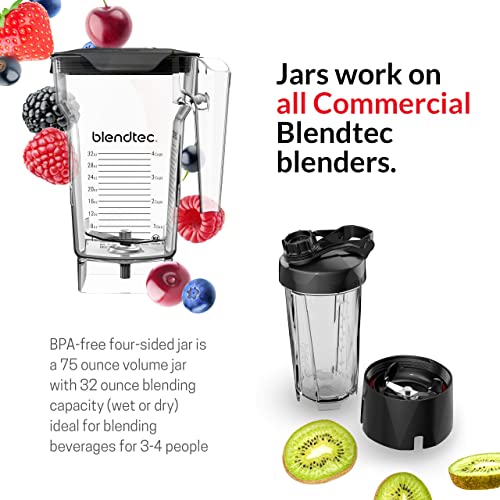 Blendtec Total Blender Classic - Includes FourSide Jar (75 oz) - 10-Speed Professional-Grade Countertop Blender - High-Power Kitchen Blender with 6 Pre-Programmed Cycles - Black