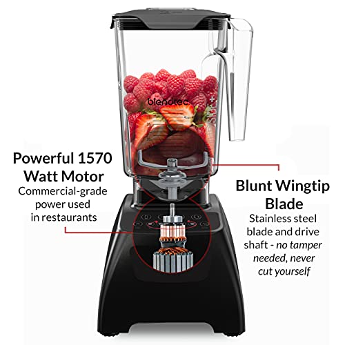 Blendtec Classic 575 Blender wtih WildSide+ Jar (96 oz) and Spoonula Spatula Bundle, Professional-Grade Power, Self-Cleaning, 4 Pre-Programmed Cycles, 5-Speeds, White