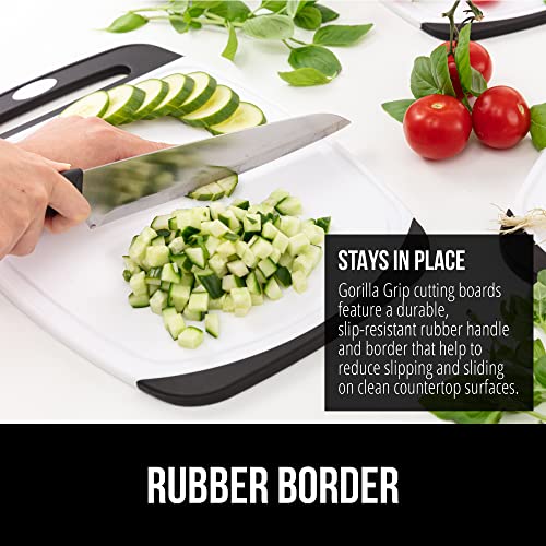 3-Piece Durable Cutting Board Set, Reversible, Juice Grooves
