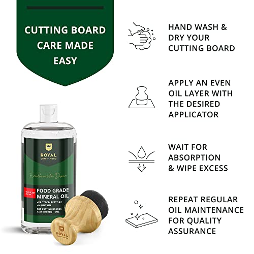 ROYAL CRAFT WOOD Luxury Cutting Boards for Kitchen - Reversible Wood Cutting Board Set, Thick Chopping Board - Wooden Cutting Board Set Bamboo Cutting Board for Meat, (Set of 3)