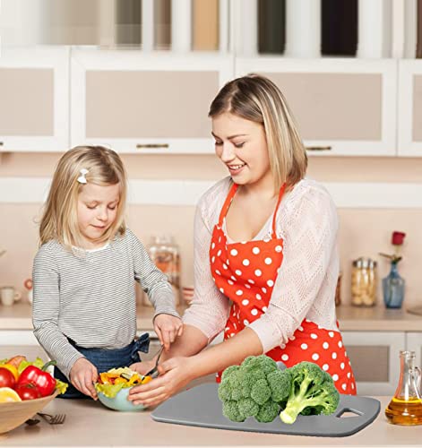 Cutting Boards for Kitchen,Plastic Cutting Board Set of 3, Thick Chopping Boards for Meat, Veggies, Fruits, with Easy Grip Handle,Dishwasher Safe (Pink, 3Pcs)