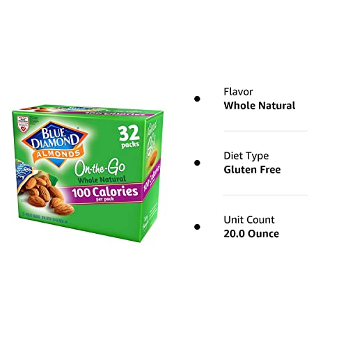 Whole Natural Raw Almonds in 100 Calorie Travel Bags