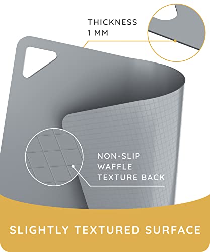 Extra Thick Flexible Cutting Boards for Kitchen, Cutting Mats for Cooking, Colored Cutting Mat Set, Non-Slip Cutting Sheets, Flexible Plastic Cutting Board Set of 3, Serving Utensils 15"x12"