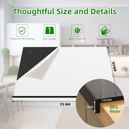 Acrylic Cutting Board with Counter Lip | 60% Thicker & Durable | BPA-Free & Food-Safe Kitchen Tool | Perfect for Protecting Countertops | Versatile & Easy to Clean | Ideal for Home & Professional Use