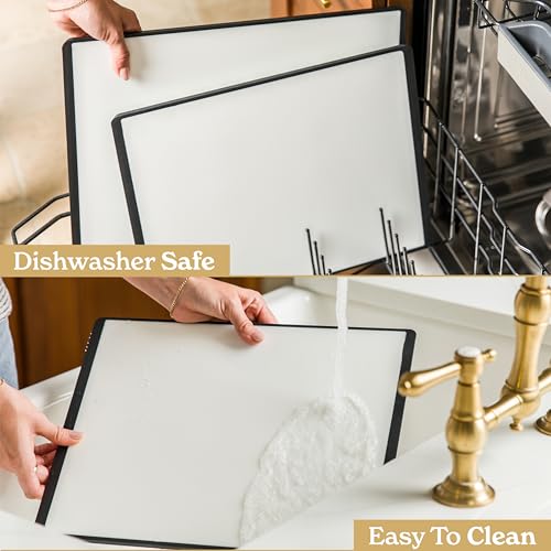 SMIRLY Plastic Cutting Board Set, Dishwasher Safe Cutting Boards for Kitchen, Cutting Board Dishwasher Safe - Plastic Chopping Board Set
