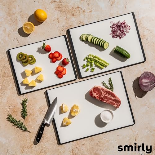SMIRLY Plastic Cutting Board Set, Dishwasher Safe Cutting Boards for Kitchen, Cutting Board Dishwasher Safe - Plastic Chopping Board Set