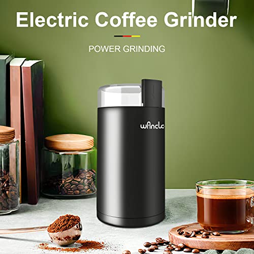 Coffee Grinder, Wancle Electric Coffee Grinder, Quiet Spice Grinder, One Touch Coffee Mill for Beans, Spices and More, with Clean Brush Black