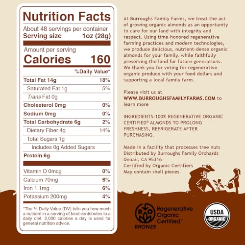 Organic 3lb Raw Almonds - Gluten-Free, Non-GMO, Paleo