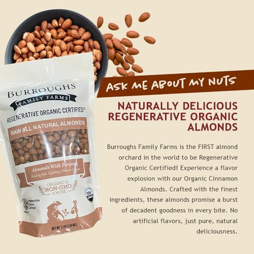 Organic 3lb Raw Almonds - Gluten-Free, Non-GMO, Paleo