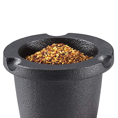 Zassenhaus Cast Iron Spice Grinder Set with Beech Wood Lid, Spice Mill, Herb and Seed Grinder, 3 Inches (Black)