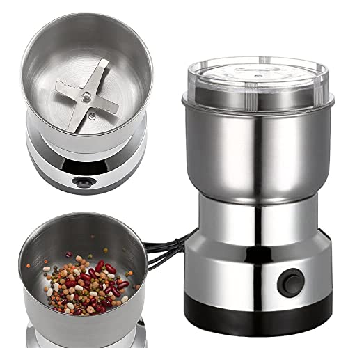 Mini Coffee Grinder, Electric Spice Grinder, Stainless Steel Sharp Blade Spice Grinder Fast Grinding for Beans Spices Herbs Nuts Seeds