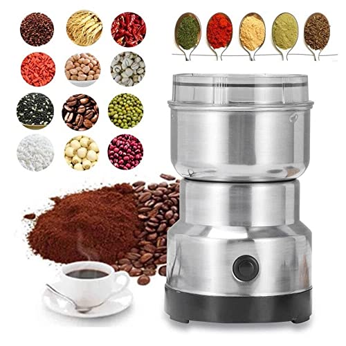 Mini Coffee Grinder, Electric Spice Grinder, Stainless Steel Sharp Blade Spice Grinder Fast Grinding for Beans Spices Herbs Nuts Seeds