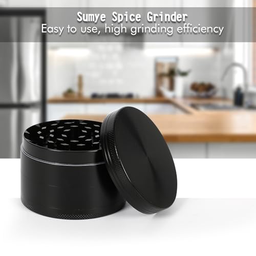 Sumye Hand Spice Grinder 2.5 Inch Zinc Alloy Black