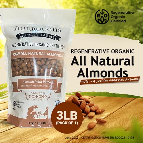 Organic 3lb Raw Almonds - Gluten-Free, Non-GMO, Paleo