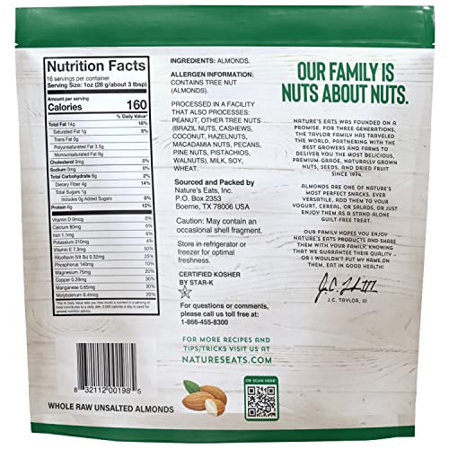 Whole Natural Almonds by Nature's Eats - 16 Oz