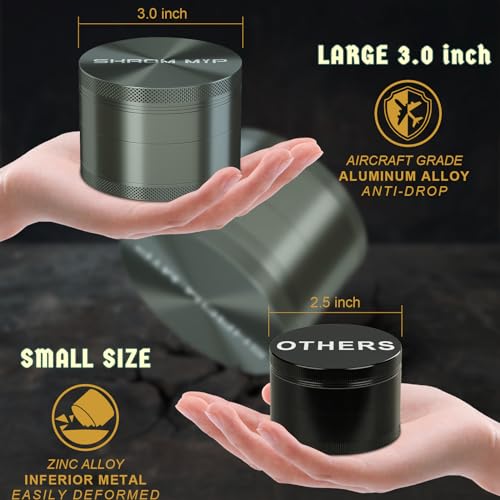 Spice Grinder for Manual Aluminum 3.0" Grey