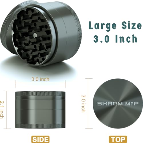 Spice Grinder for Manual Aluminum 3.0" Grey
