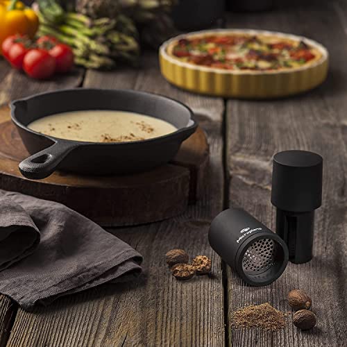 Microplane Manual Spice Mill - Cinnamon Grinder and Nutmeg Grater (Black)
