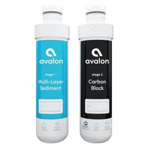 Avalon AVALONFILTER 2 Stage Replacement Filters Branded Bottleless Water Coolers NSF Certified, 2 Count (Pack of 1), White