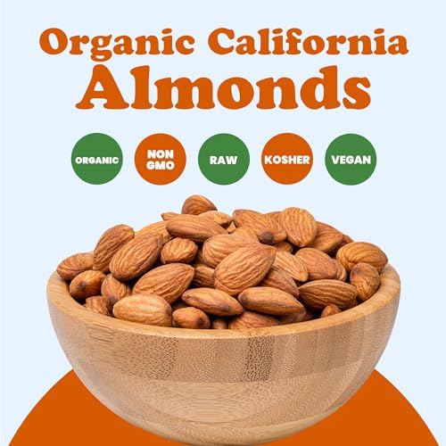 Organic California Almonds 5 lbs - Whole, Unsalted, Unroasted