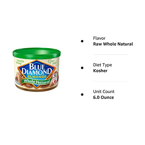 Blue Diamond Almonds, Whole Raw Natural, 6 oz