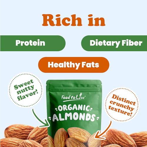 Organic California Almonds 5 lbs - Whole, Unsalted, Unroasted