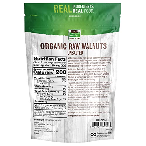 Organic Raw Walnuts, Halves & Pieces, Non-GMO, 12oz