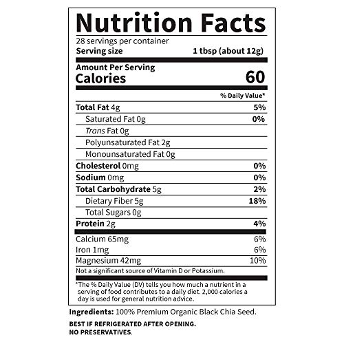 100% Organic Chia Seeds - Raw Superfood for Smoothies