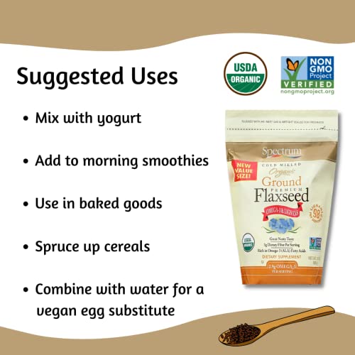 Organic Ground Premium Flaxseed, 24 Oz by Spectrum Essentials