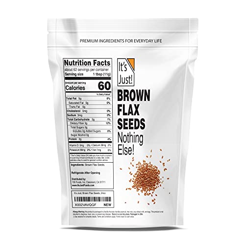 Organic Brown Flax Seeds, Whole, High Fiber, Omega-3