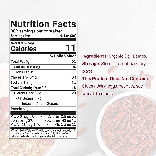 Organic Goji Berries: Large Size, Whole Berry Source