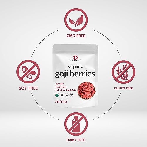 Organic Goji Berries: Large Size, Whole Berry Source