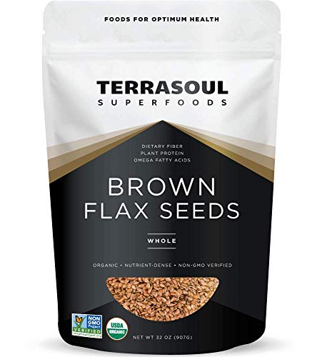 Organic Brown Flax Seeds, Terrasoul Superfoods, 2lb