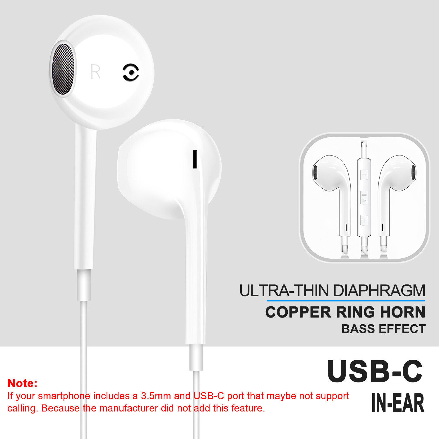 USB-C Earbuds for Samsung S21 Ultra