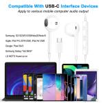 USB-C Earbuds for Samsung S21 Ultra