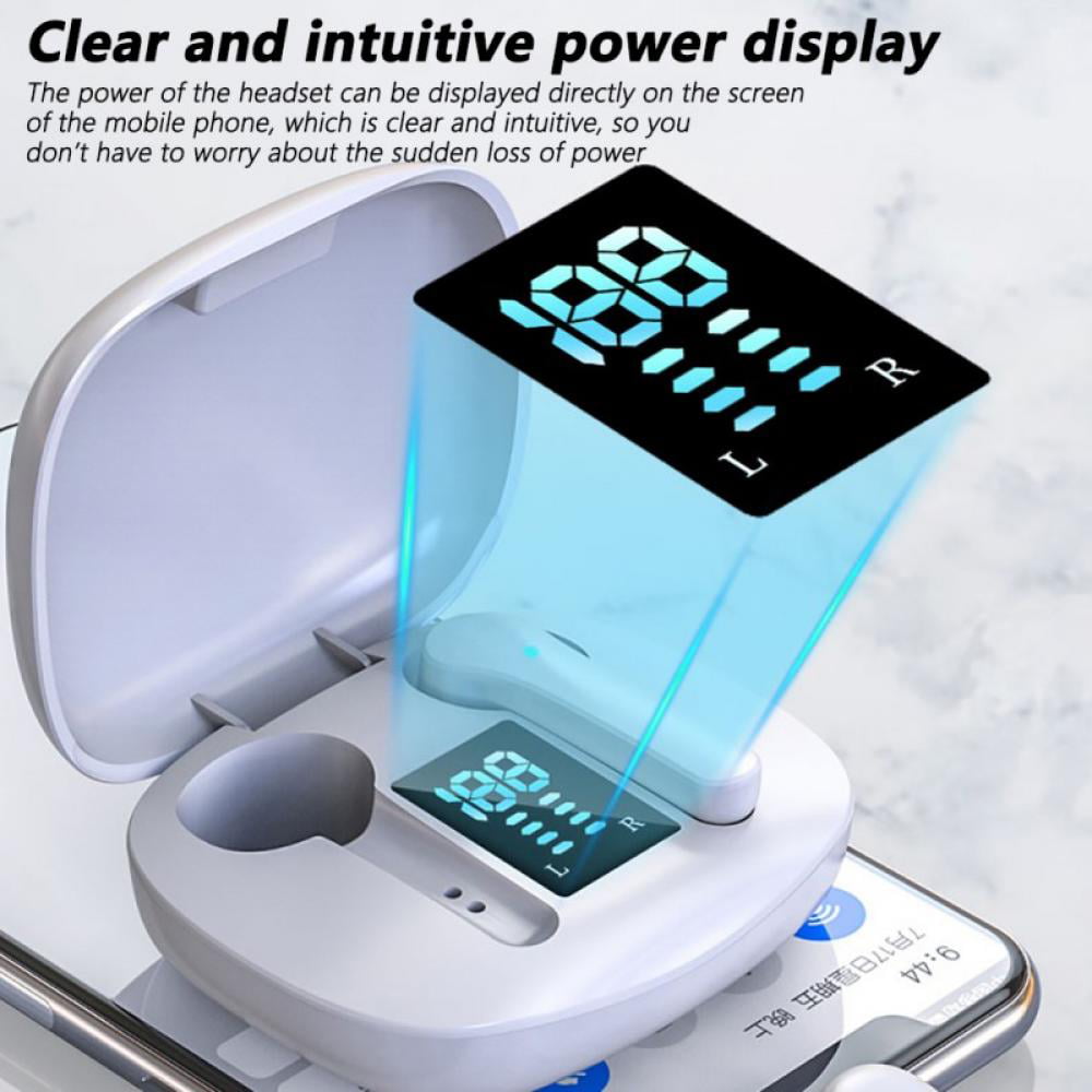 Wireless Earbuds with USB-C Charging and LED Display