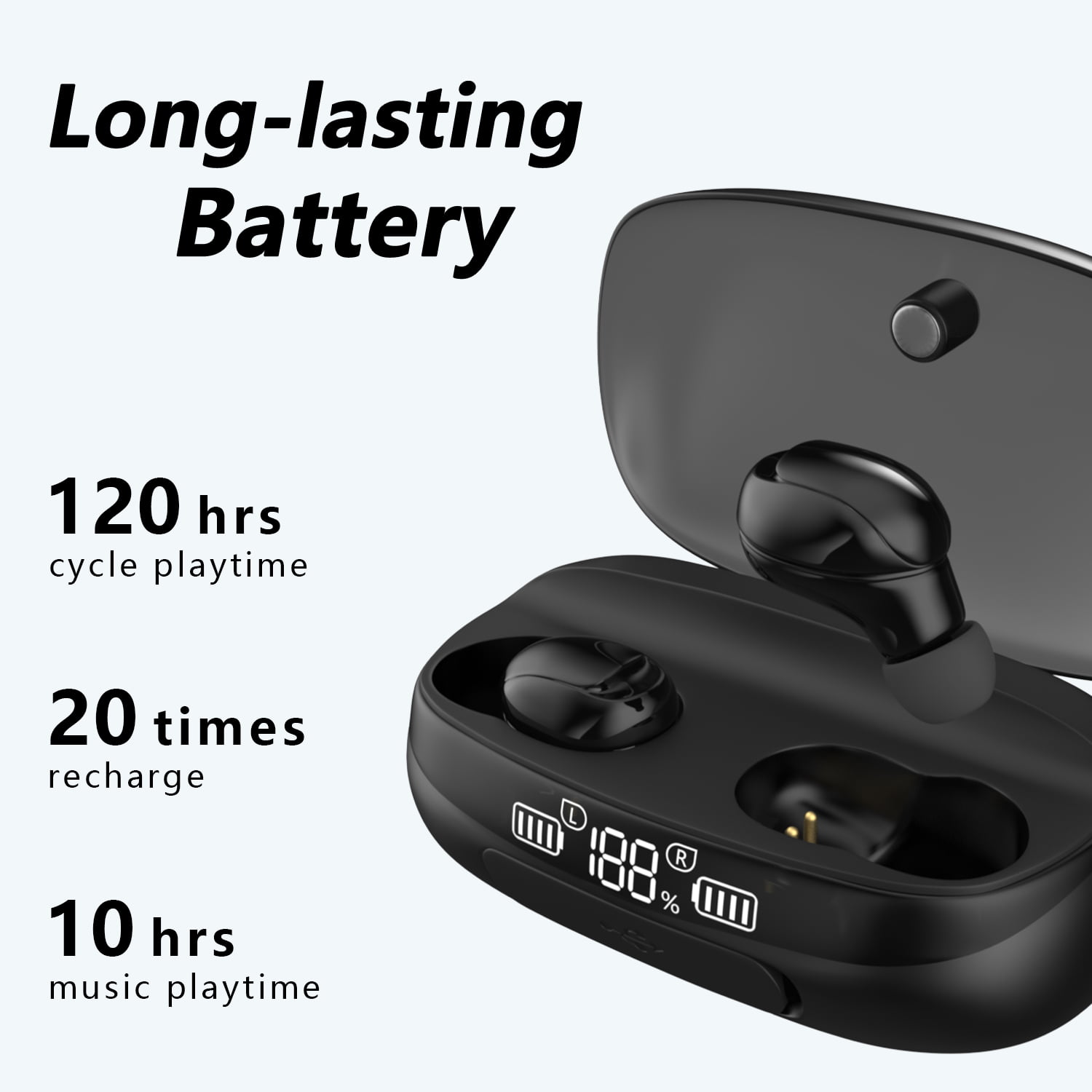 Wireless Earbuds with USB-C Quick Charge