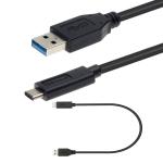 Short USB-C Sync Charger Cable - 1ft Black