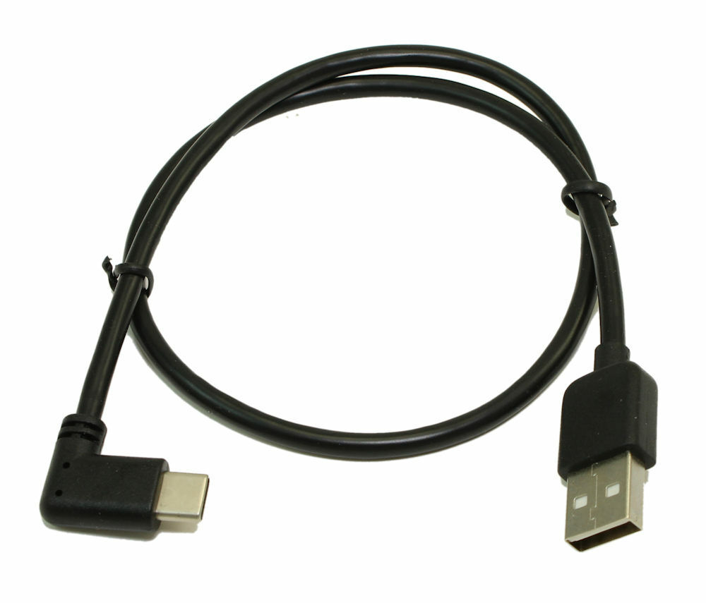 90 Degree USB-C to Type-A Cable, Black