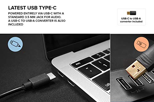 USB-C Desktop Speakers with Adapter and Cable