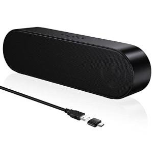Portable USB-C Computer Soundbar with Volume Control