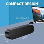 Portable USB-C Computer Soundbar with Volume Control