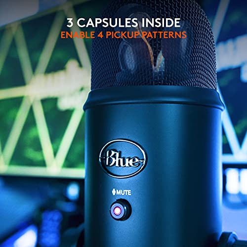 Blackout Blue Yeti USB Microphone with Blue VO!CE Effects