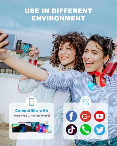 Wireless USB C Lavalier Microphone with Dual Clips