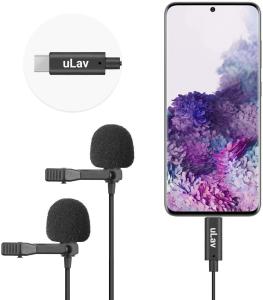 Dual USB-C Lavalier Microphone for Android/iPad Pro